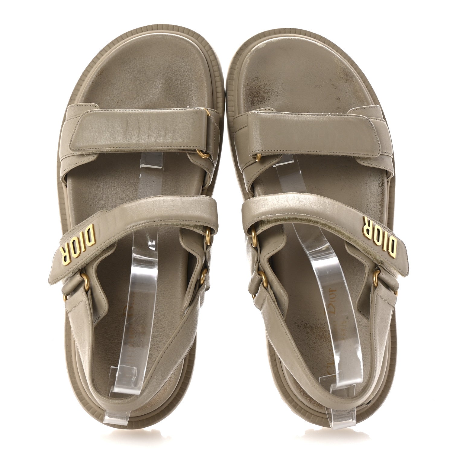 Christian Dior Lambskin Dioract 10mm Sandals 41 Off White 1685379