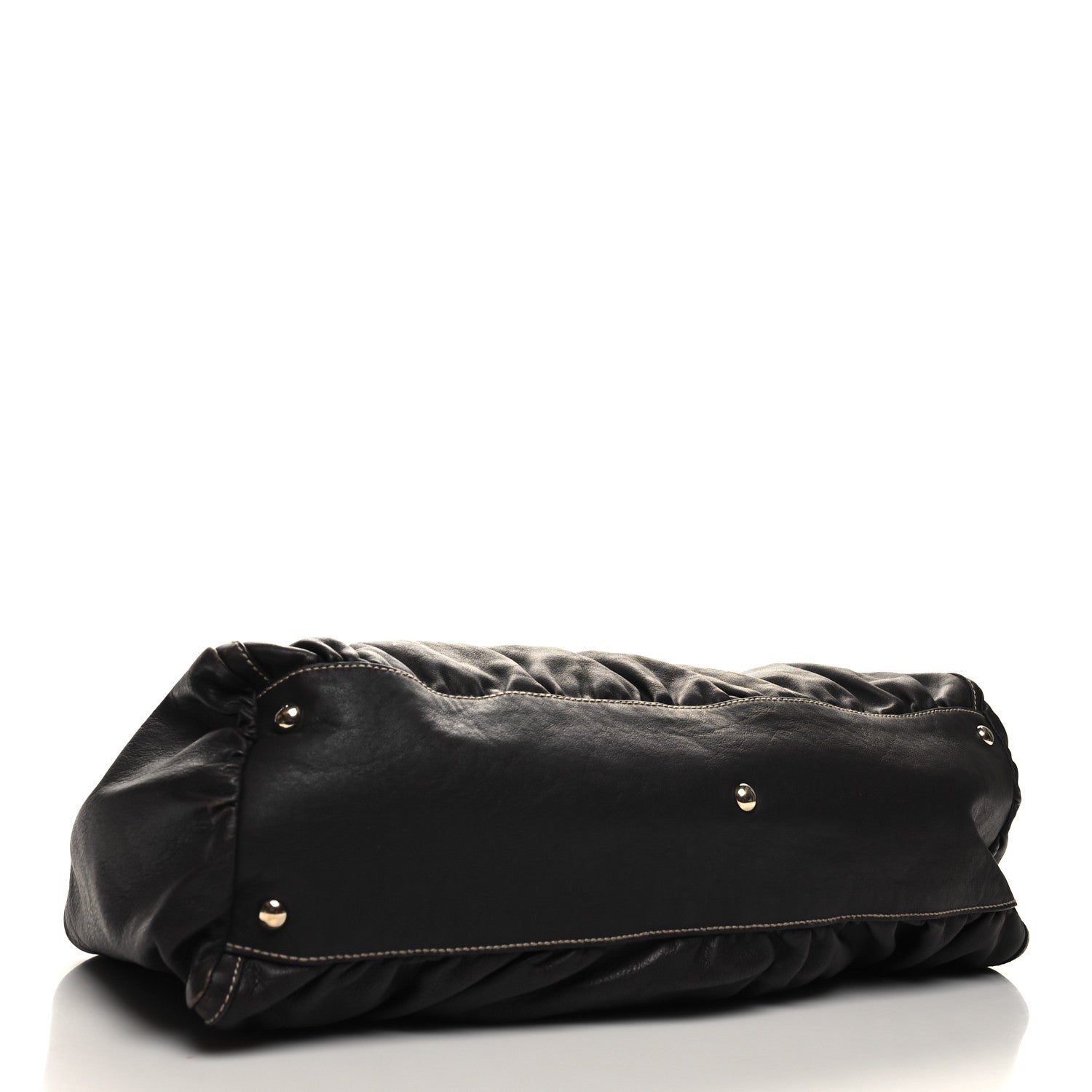 Gucci Calfskin Large D Gold Ring Shoulder Bag Chocolate 3 of 9