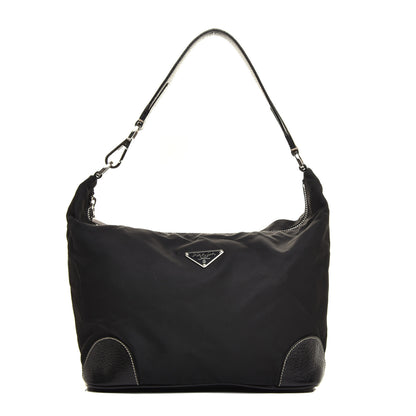 Prada Tessuto Nylon Vitello Daino Hobo Black 1 of 8