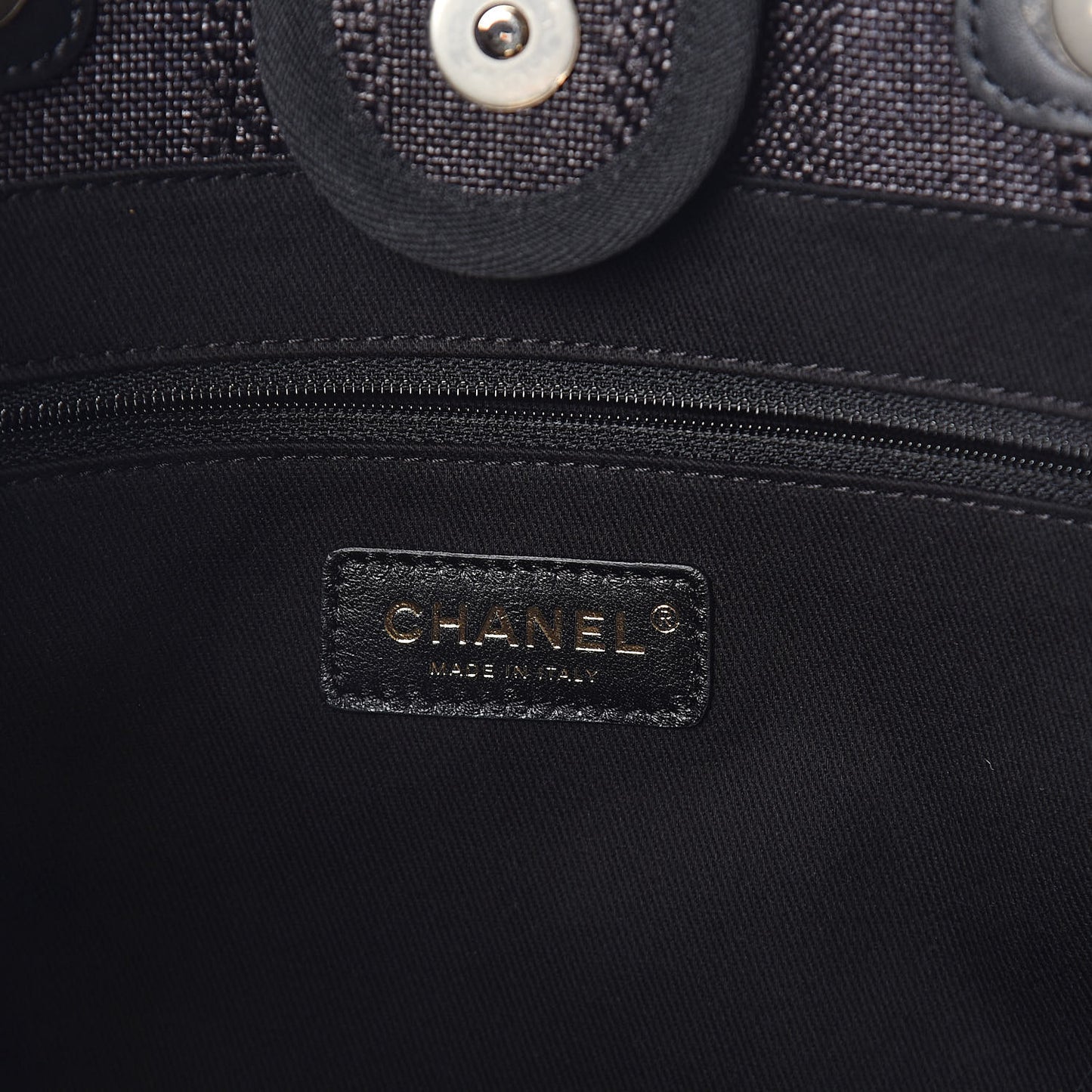 Mixed Fibers Striped Small Deauville Tote Black