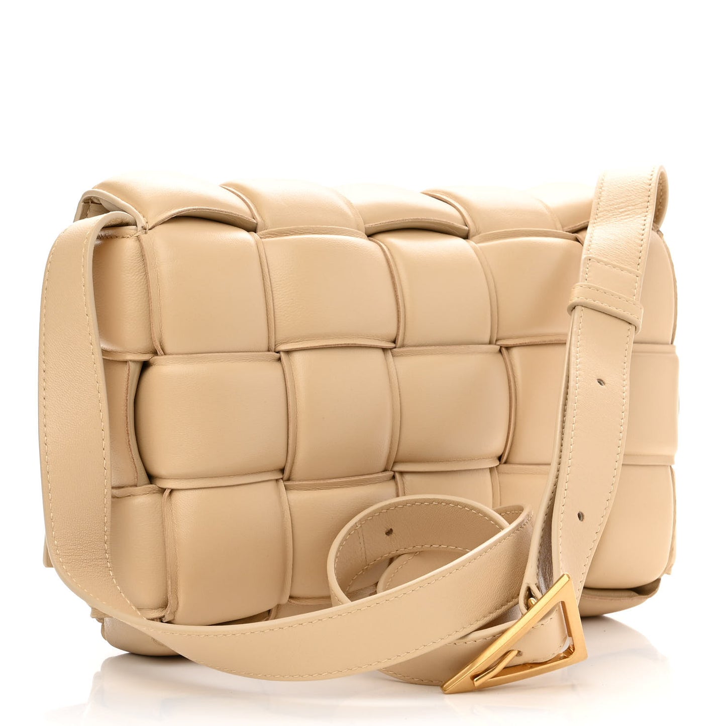 Nappa Maxi Intreccio Padded Cassette Crossbody Bag Porridge
