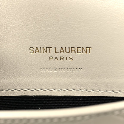Saint Laurent Crocodile Embossed Monogram Phone Holder Crossbody Blanc Vintage 6 of 10