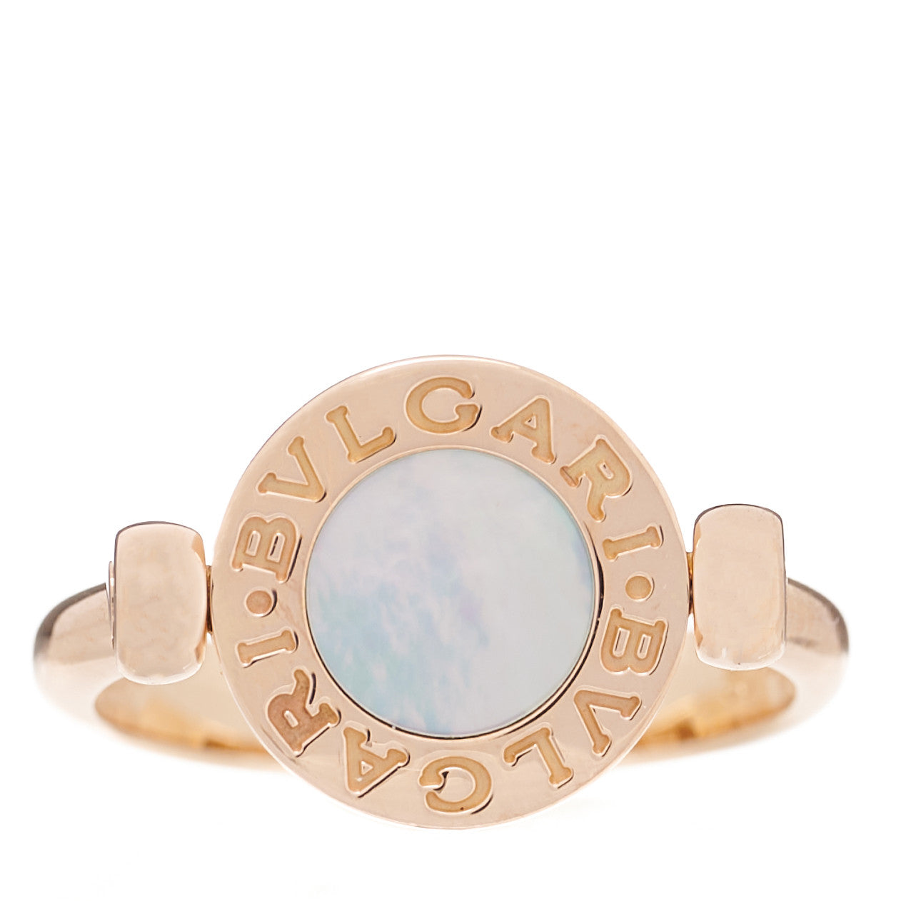 18K Rose Gold Diamond Mother of Pearl BVLGARI BVLGARI Ring 50 5.25