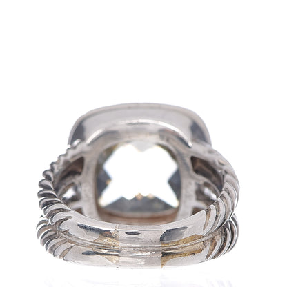David Yurman Sterling Silver Diamond Prasiolite 11mm Albion Ring 54 7 4 of 6