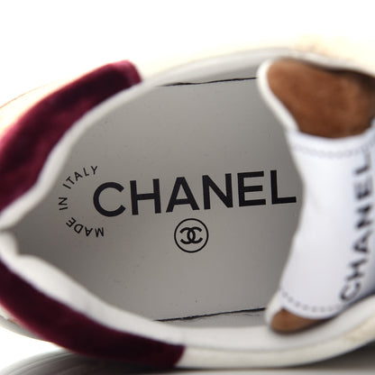 Chanel Calfskin Velvet Womens Logo Sneakers 38 Multicolor 8 of 11