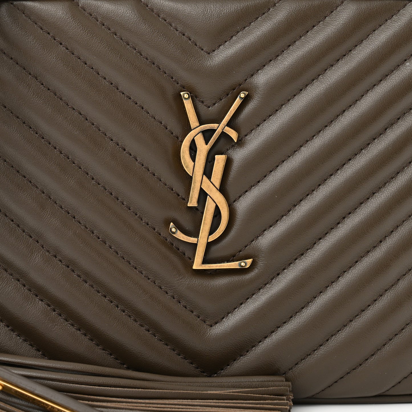 Calfskin Matelasse Monogram Lou Camera Bag Military Olive