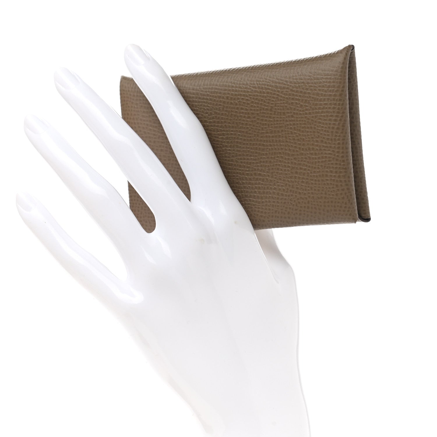 Hermes Epsom Calvi Card Case Etoupe 2 of 7