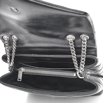 Saint Laurent Calfskin Y Quilted Monogram Small Loulou Chain Satchel Black 5 of 13