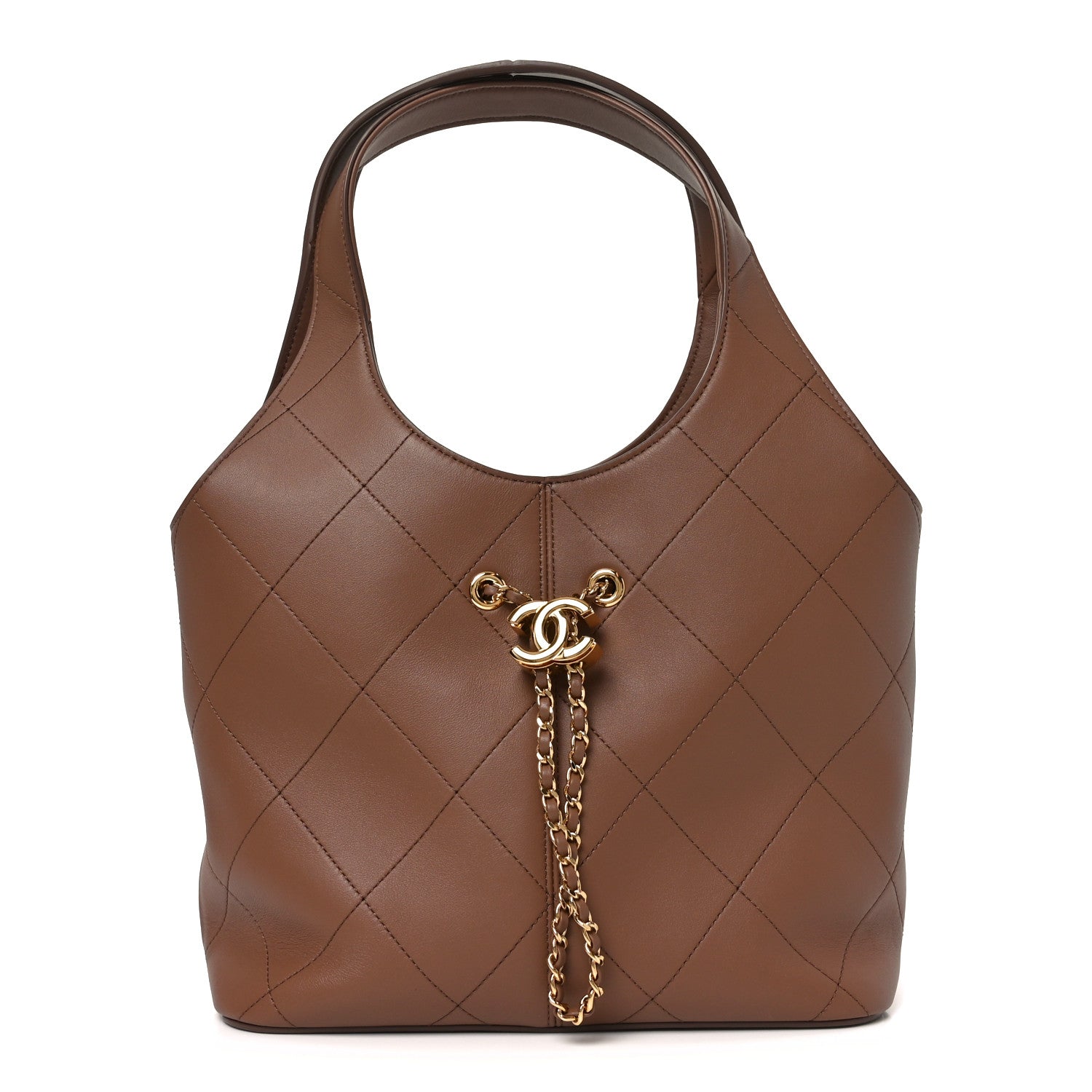 Chanel Calfskin Quilted Small Shopping Bag Brown 2 of 21