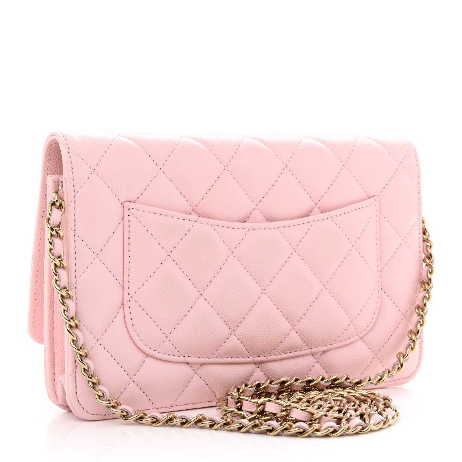 Chanel Caviar Quilted Wallet On Chain WOC Light Pink 2 of 11