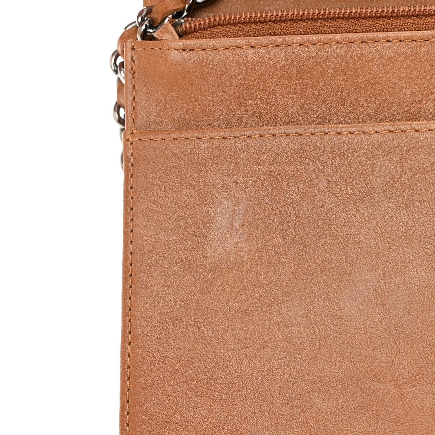 Chanel Lambskin Timeless CC Wallet On Chain WOC Light Brown 13 of 17