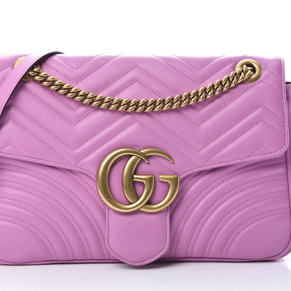 Gucci Calfskin Matelasse Medium GG Marmont Shoulder Bag Candy Mousse 8 of 14