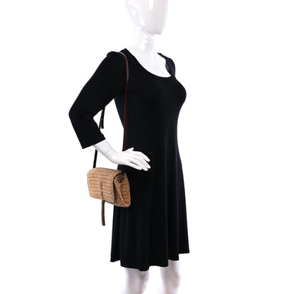 Saint Laurent Raffia Monogram Tassel Kate 99 Dark Nude 3 of 10