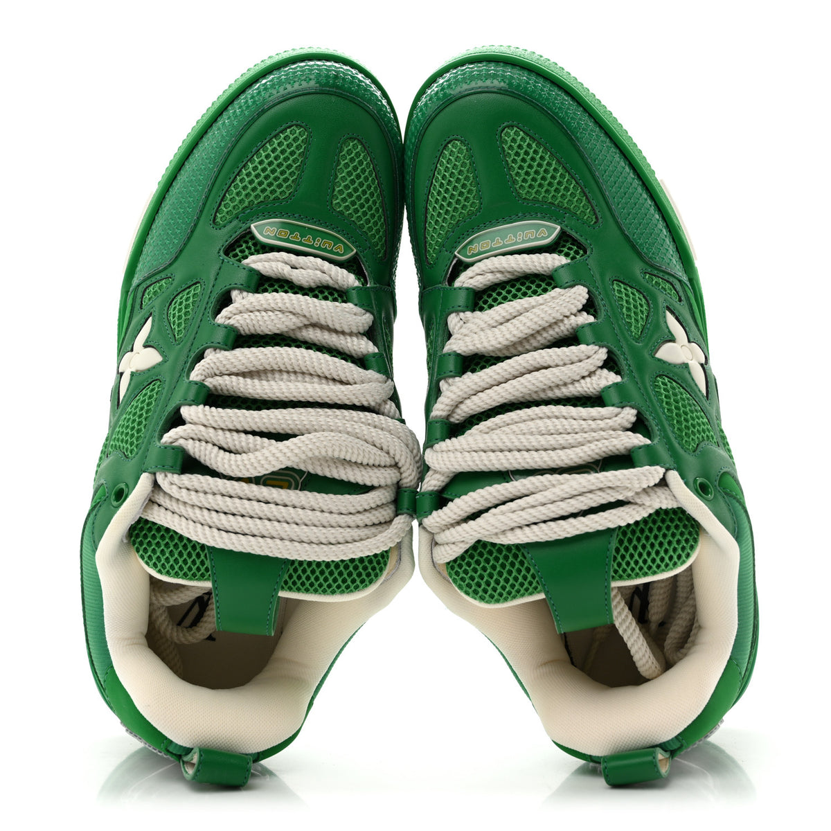 Louis Vuitton Calfskin Mesh Mens LV Skate Sneaker 7.5 Green 2 of 10