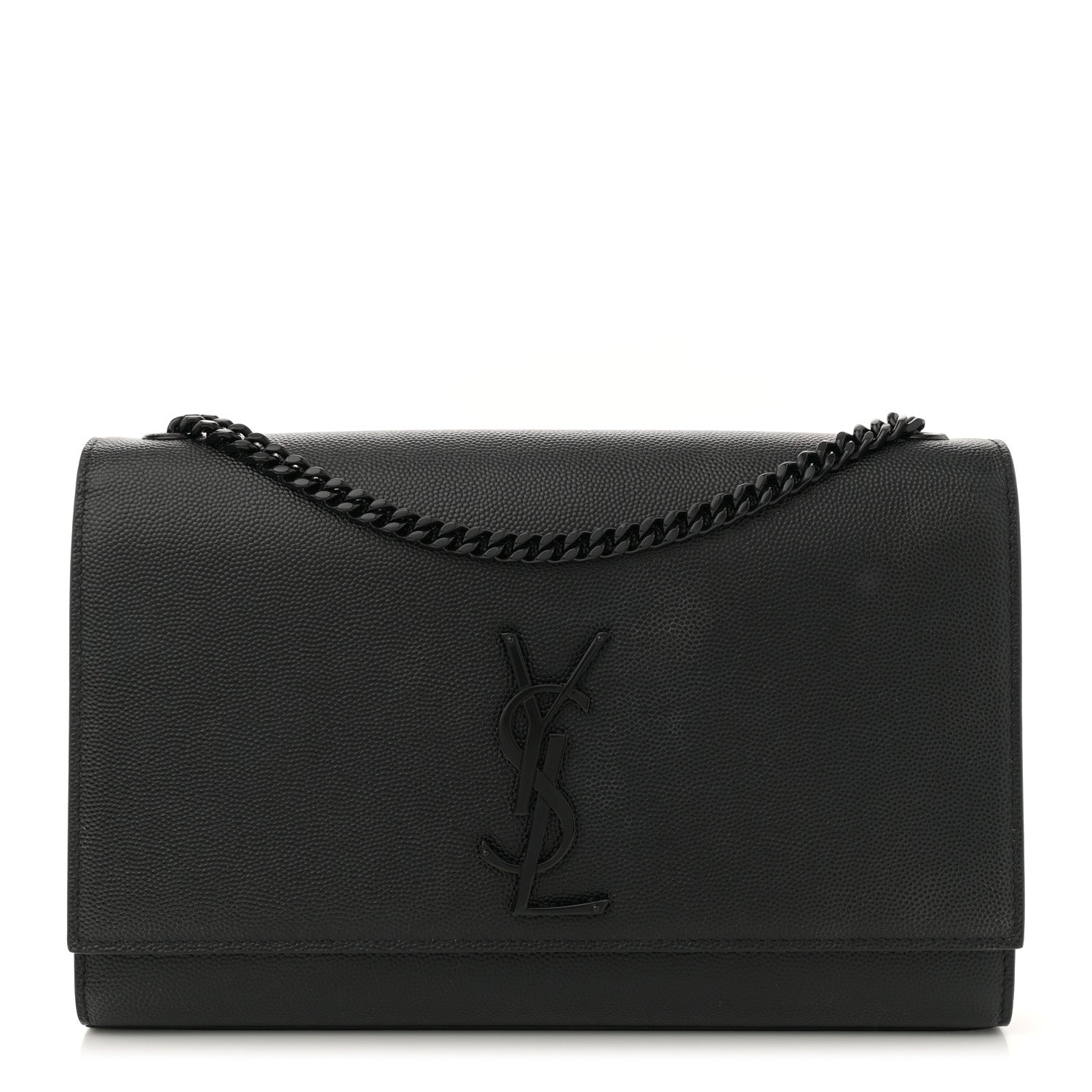 Saint Laurent Grain De Poudre Medium Classic Monogram Monochrome Kate Satchel Black 1 of 11