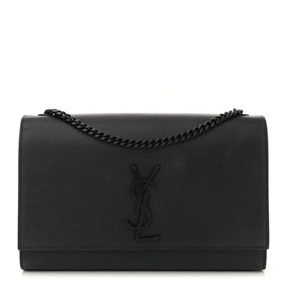 Saint Laurent Grain De Poudre Medium Classic Monogram Monochrome Kate Satchel Black 1 of 11