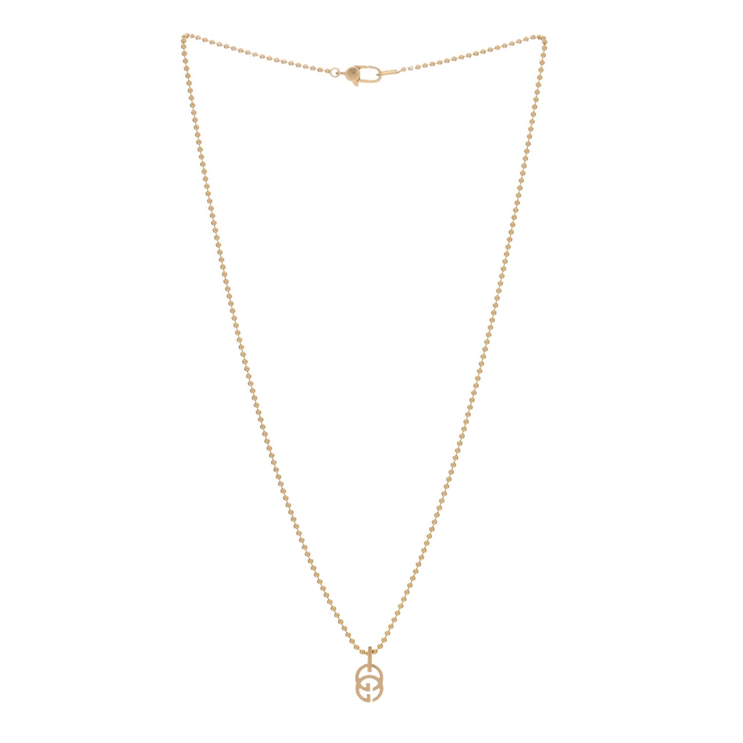 18K Yellow Gold Running GG Pendant Necklace