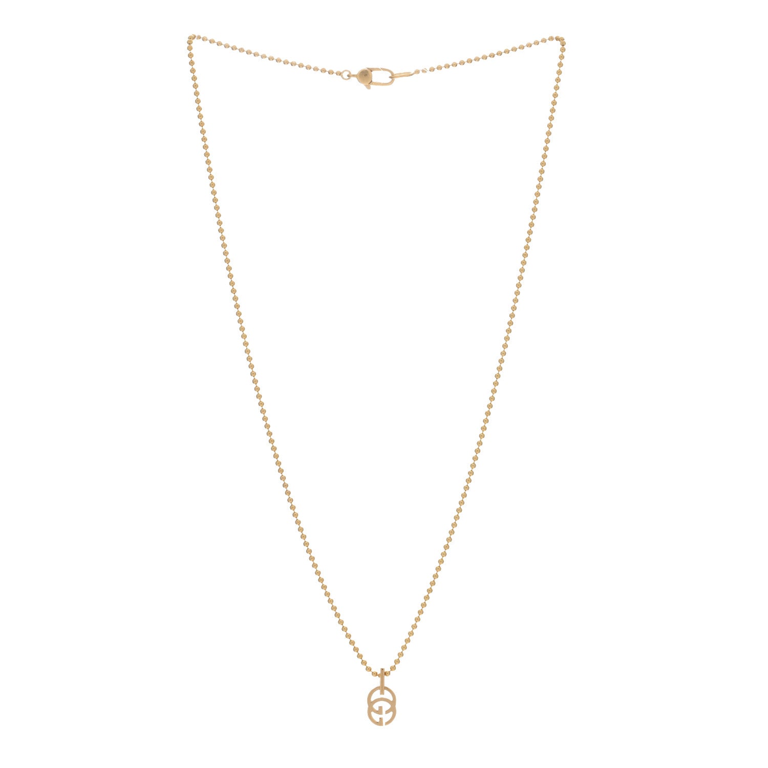 Gucci 18K Yellow Gold Running GG Pendant Necklace 2 of 4