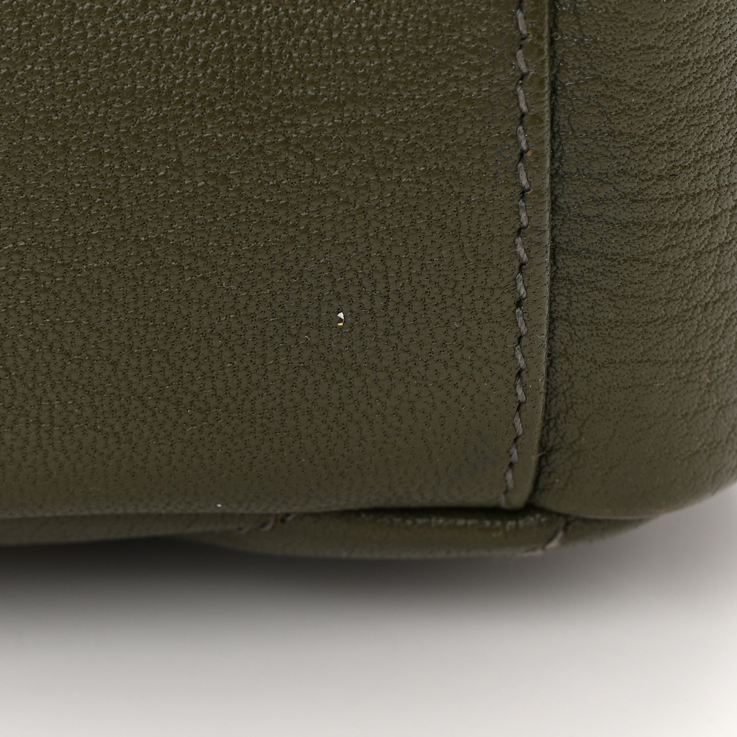 Sheepskin Matelasse Chevron Monogram Medium College Bag Military Olive