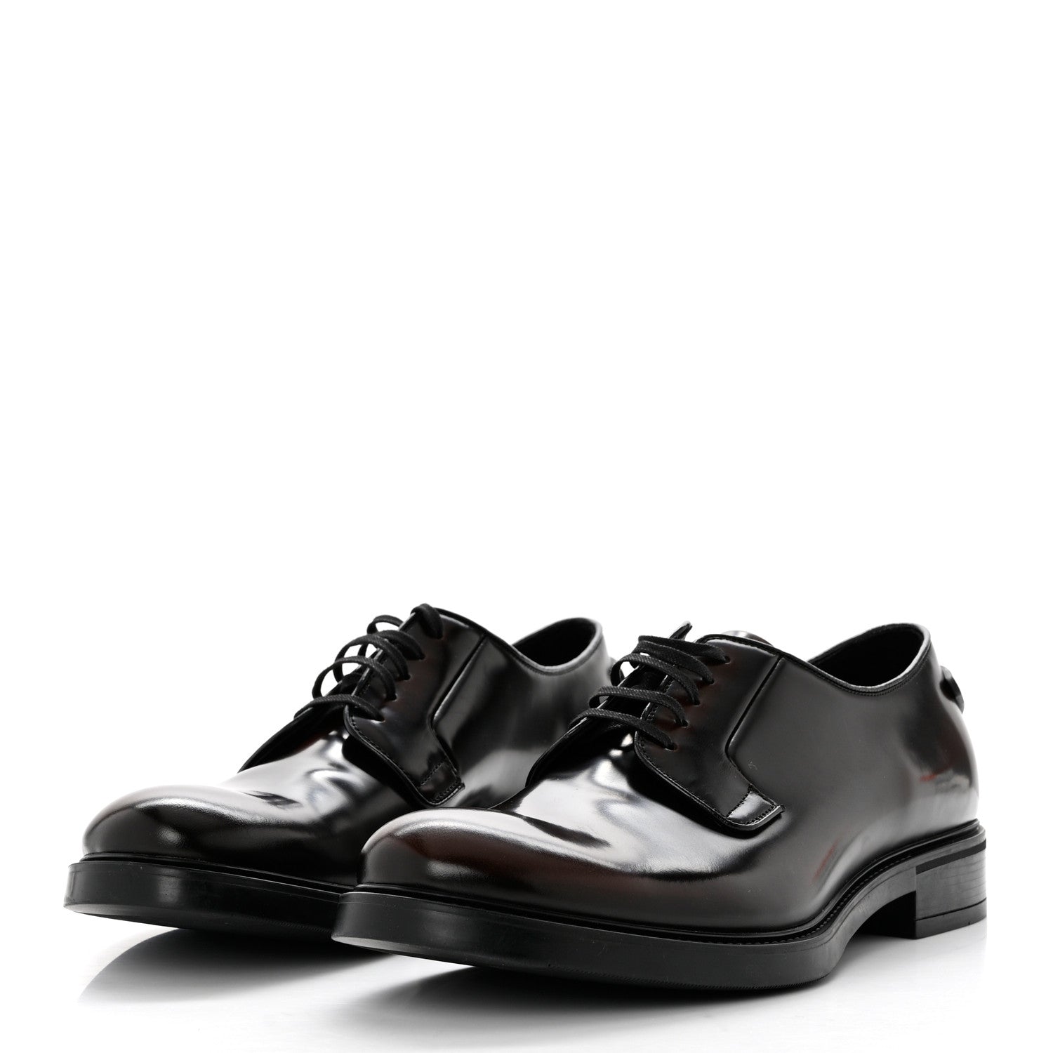 Prada Spazzolato Lace Up Oxfords 10 Bruciato Fume 3 of 9