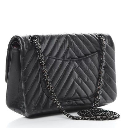 Chanel Aged Calfskin Chevron Quilted 2.55 Reissue 225 Flap So Black 3 of 17