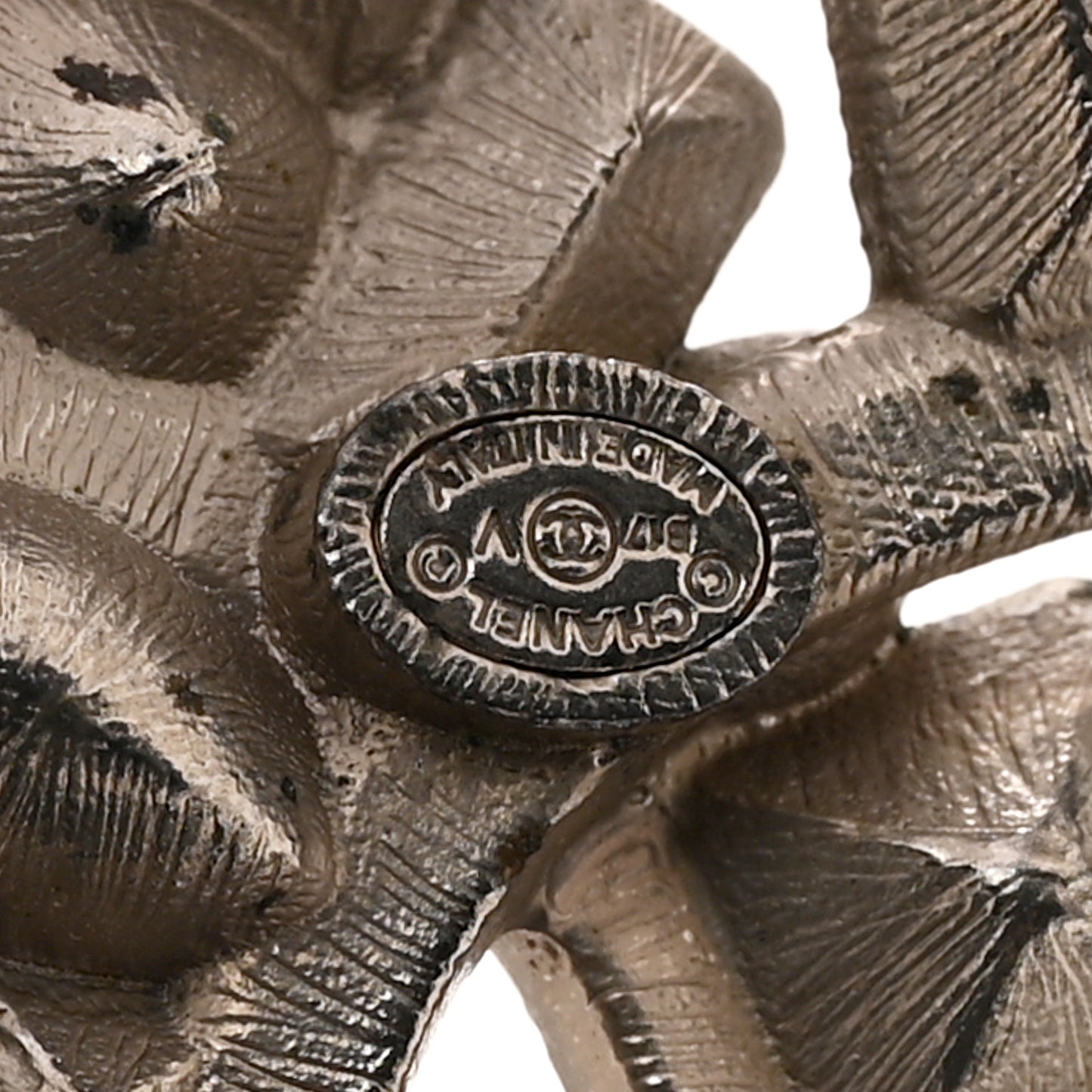 Baguette Crystal CC Brooch Black Silver