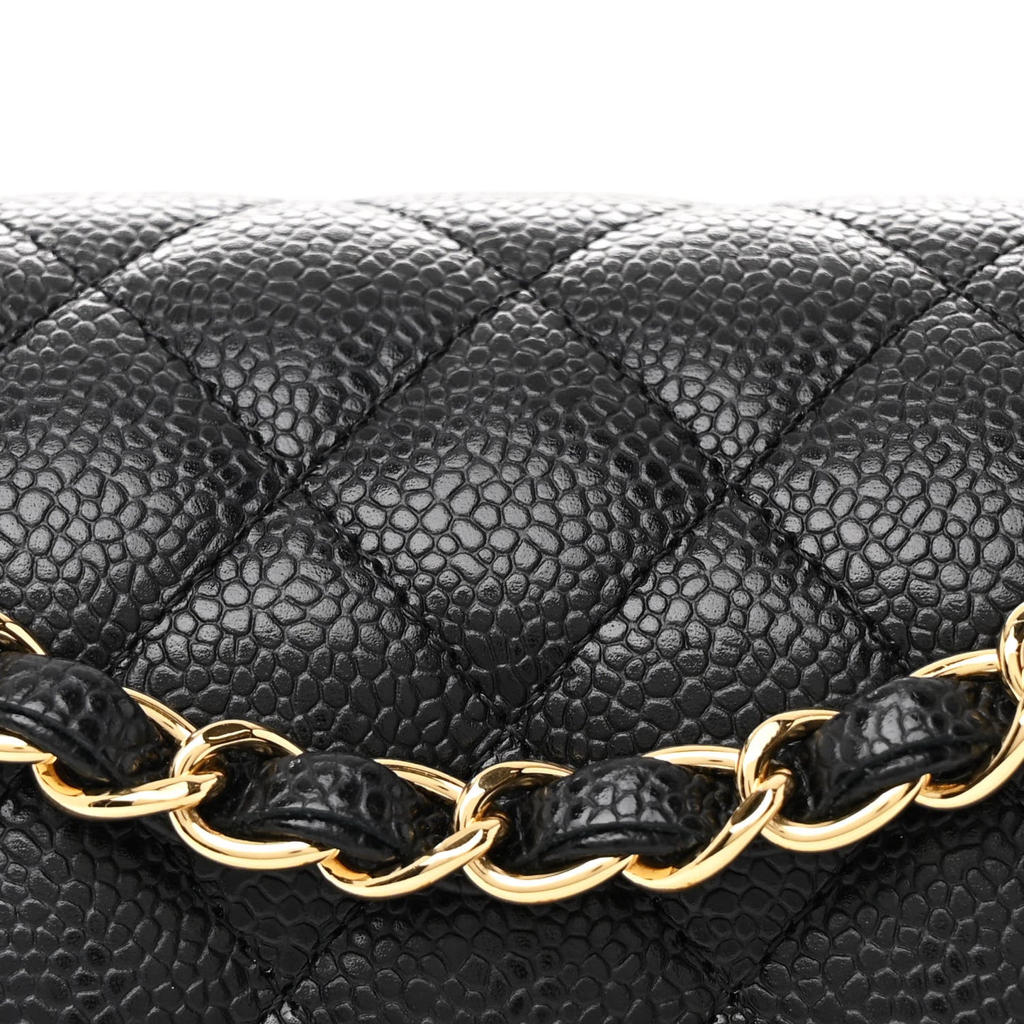 Caviar Quilted Small Double Flap Black