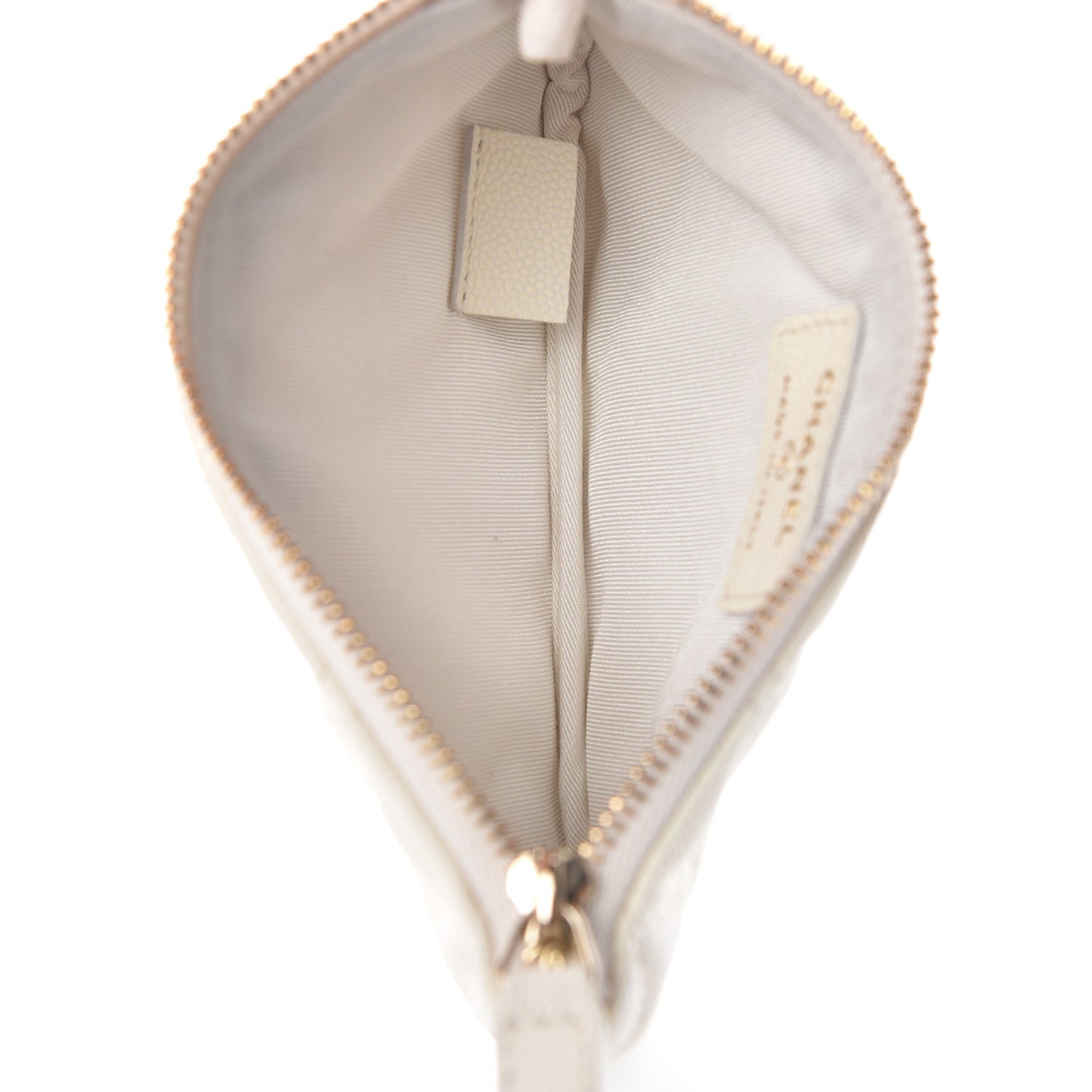 Caviar Quilted Small Cosmetic Case White