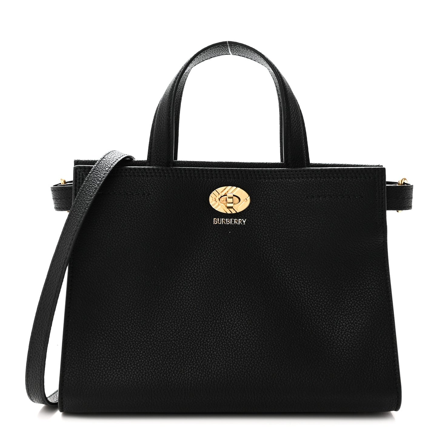 Grainy Calfskin Nova Check Mini Cotswolds Tote Black