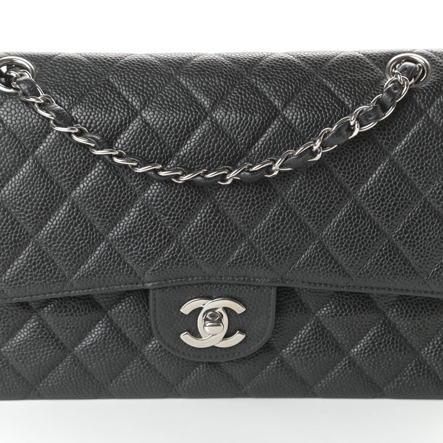 Chanel Caviar Quilted Medium Double Flap Black 8 of 10