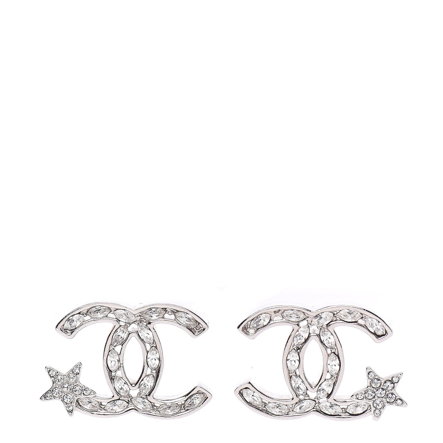 Crystal CC Starfall Earrings Silver