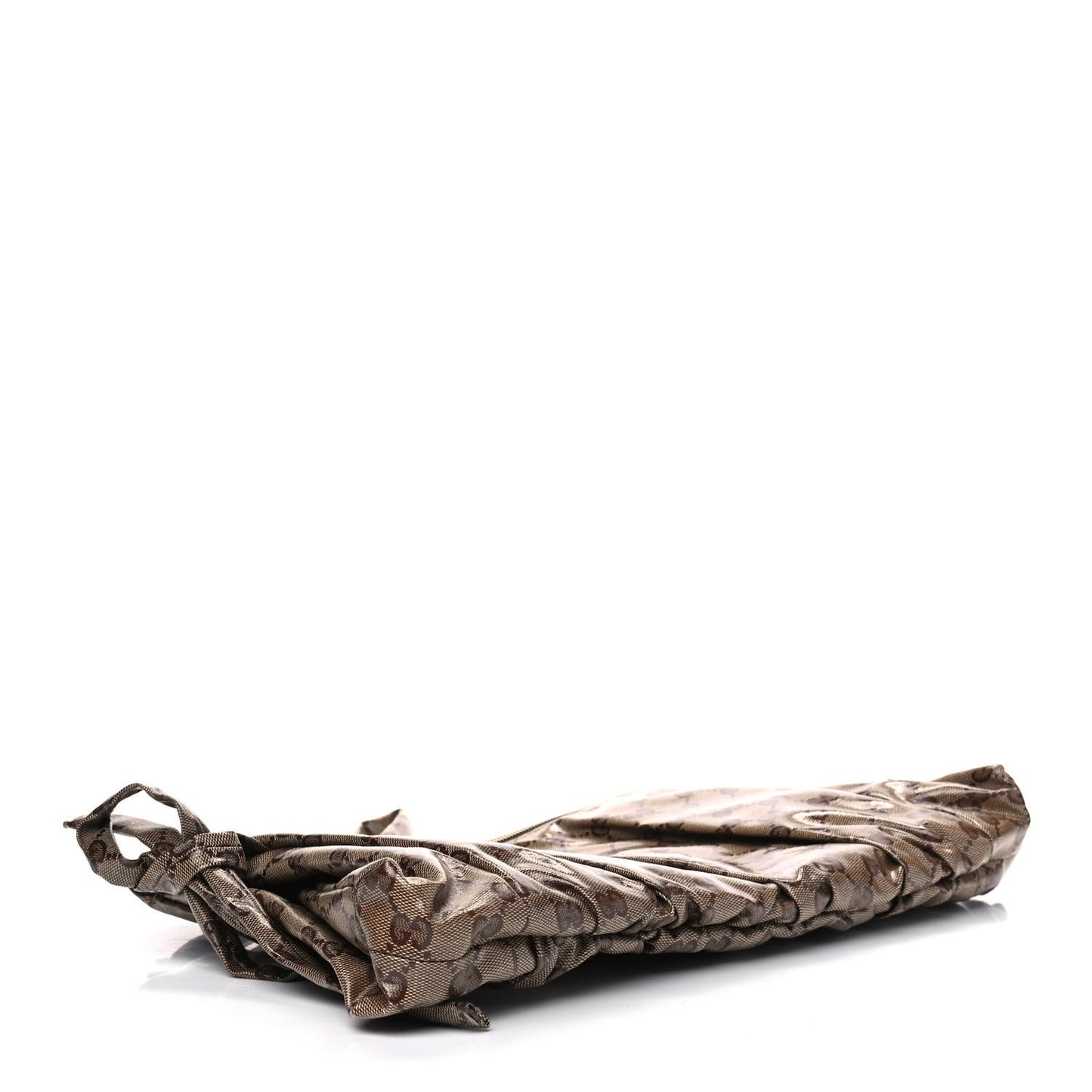 Crystal Monogram Large Hysteria Clutch Brown