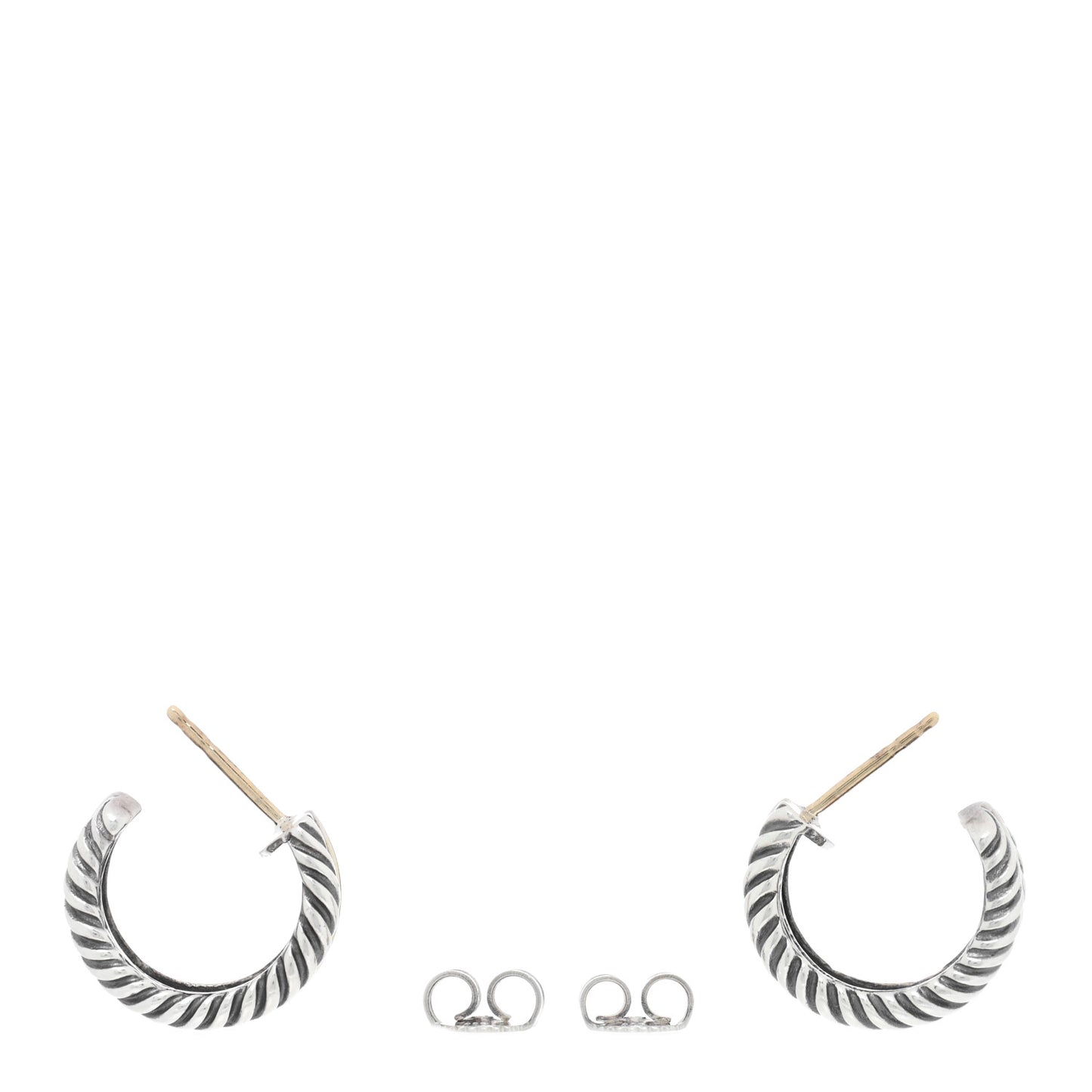 Sterling Silver 14K Yellow Gold 16mm Cable Classics Hoop Earrings