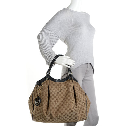 Gucci Monogram Large Sukey Tote Beige Ebony Black 2 of 9
