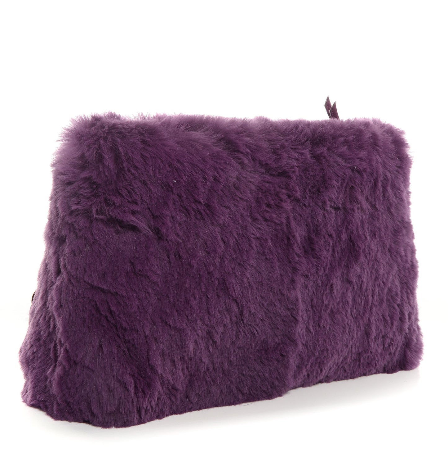 Rabbit Fur Shoulder Bag Dark Purple