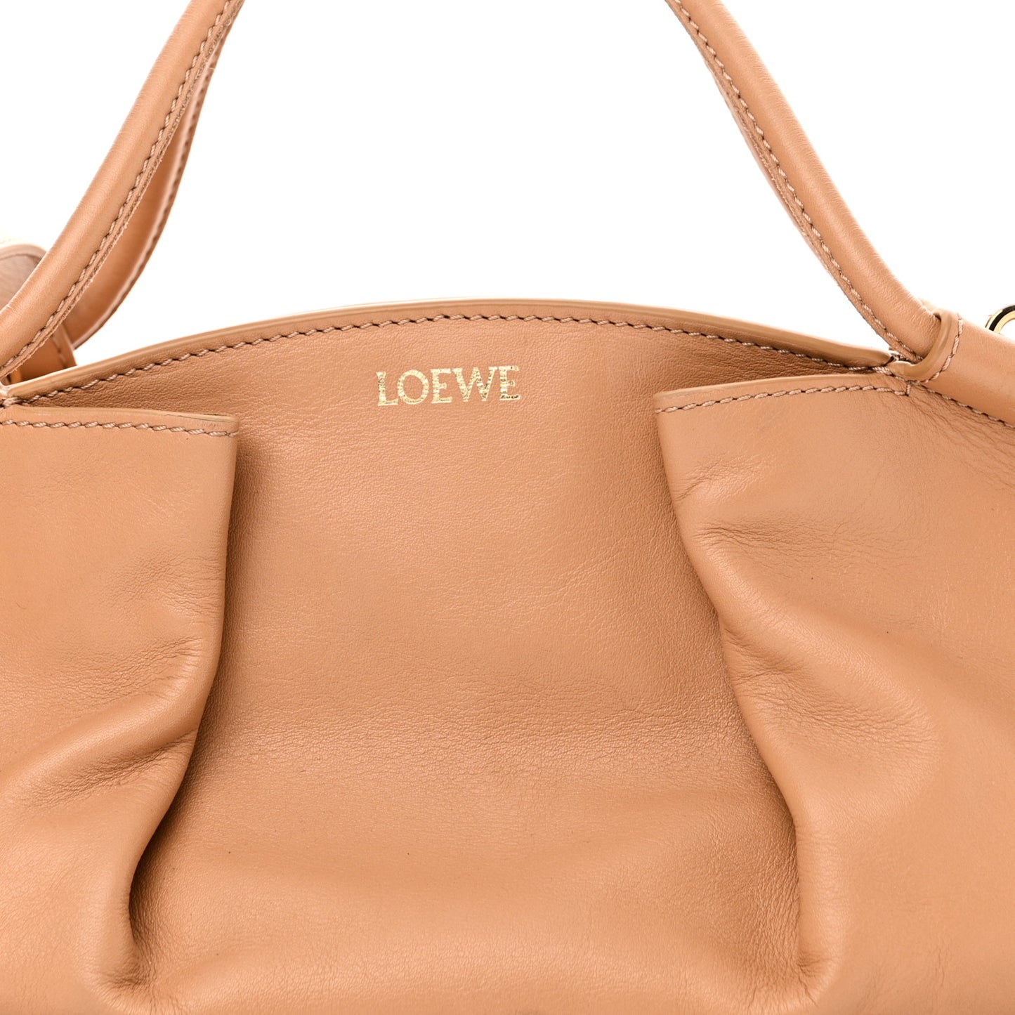 Shiny Nappa Calfskin Paseo Bag Warm Desert
