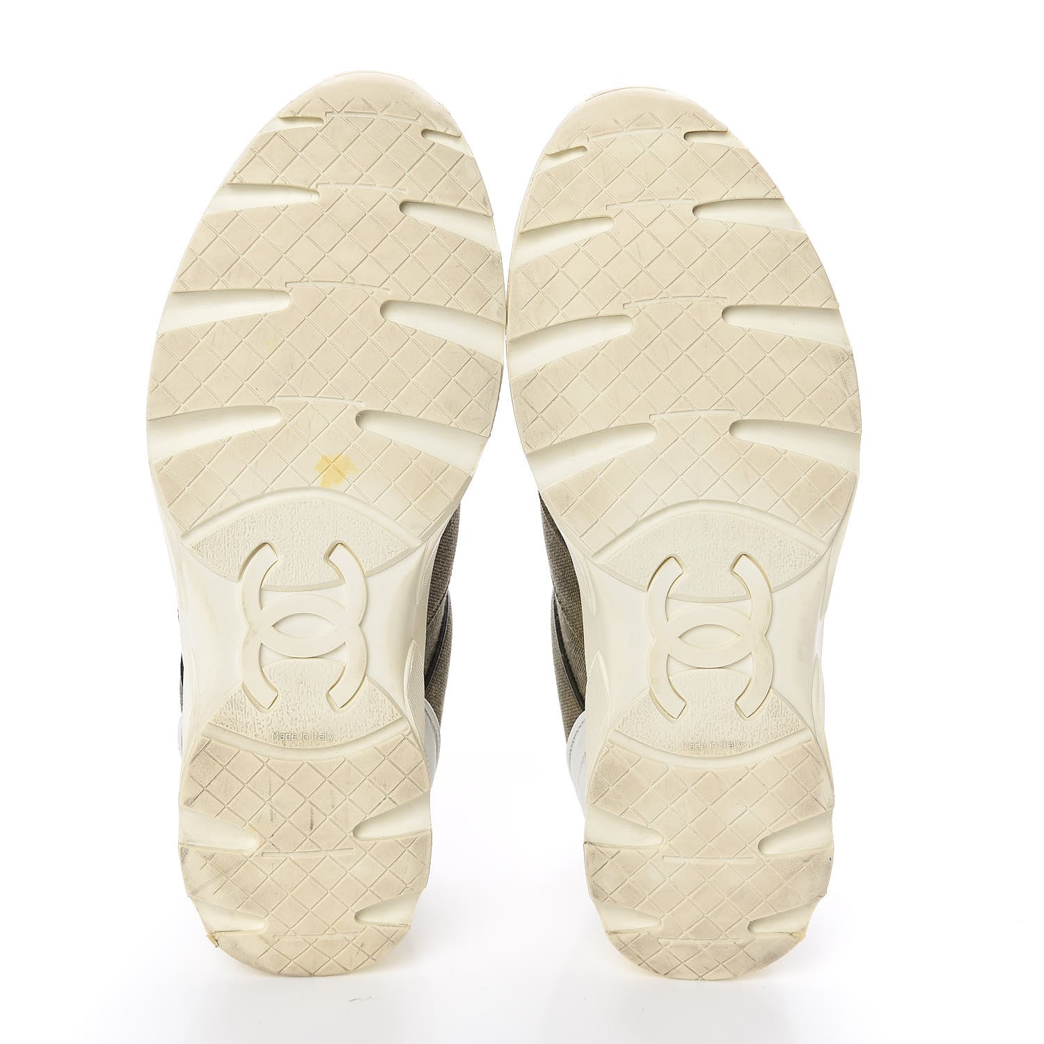 Chanel Fabric CC Sneakers 37.5 Khaki 8 of 12