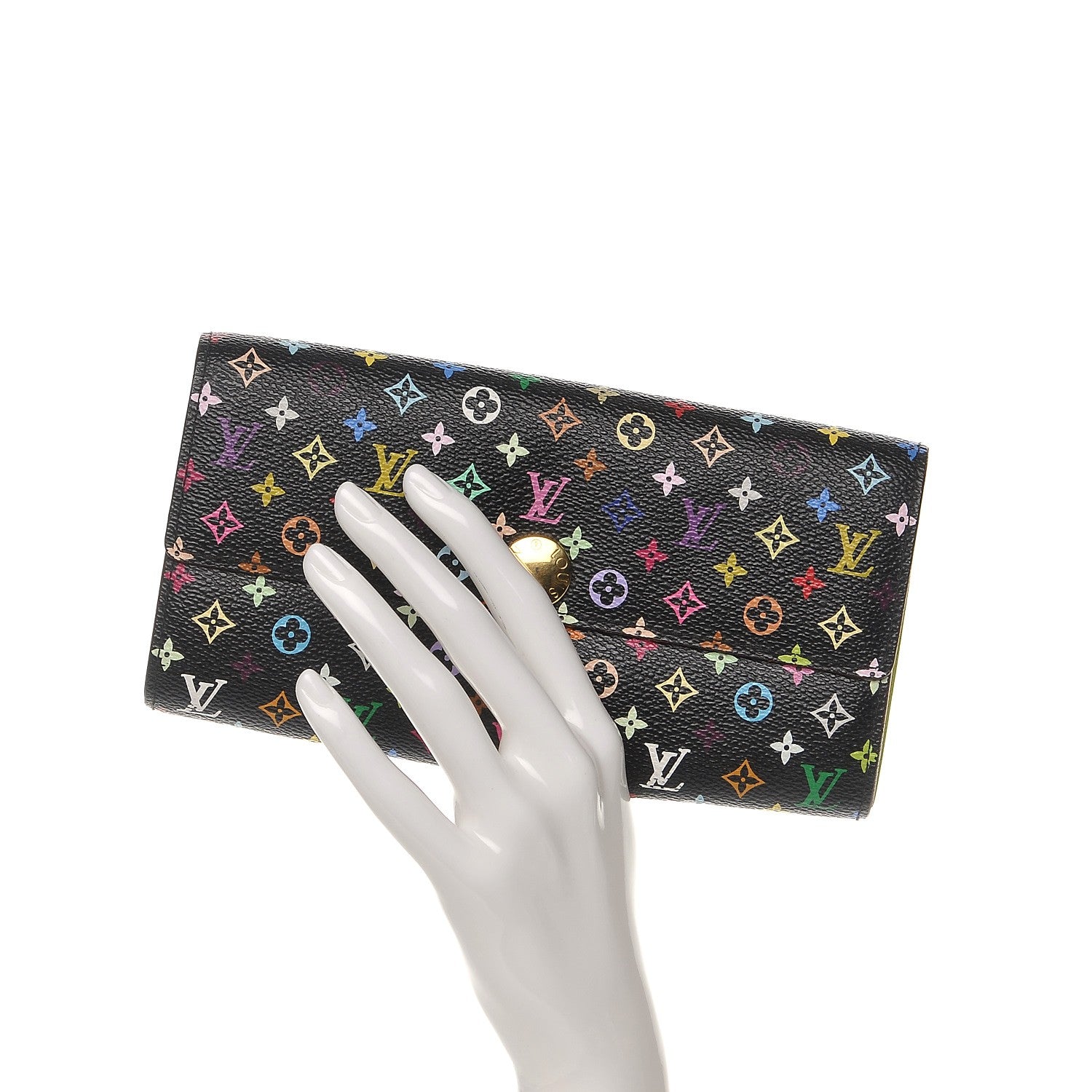 Louis Vuitton Monogram Multicolor Sarah Wallet Black Pistache 2 of 8