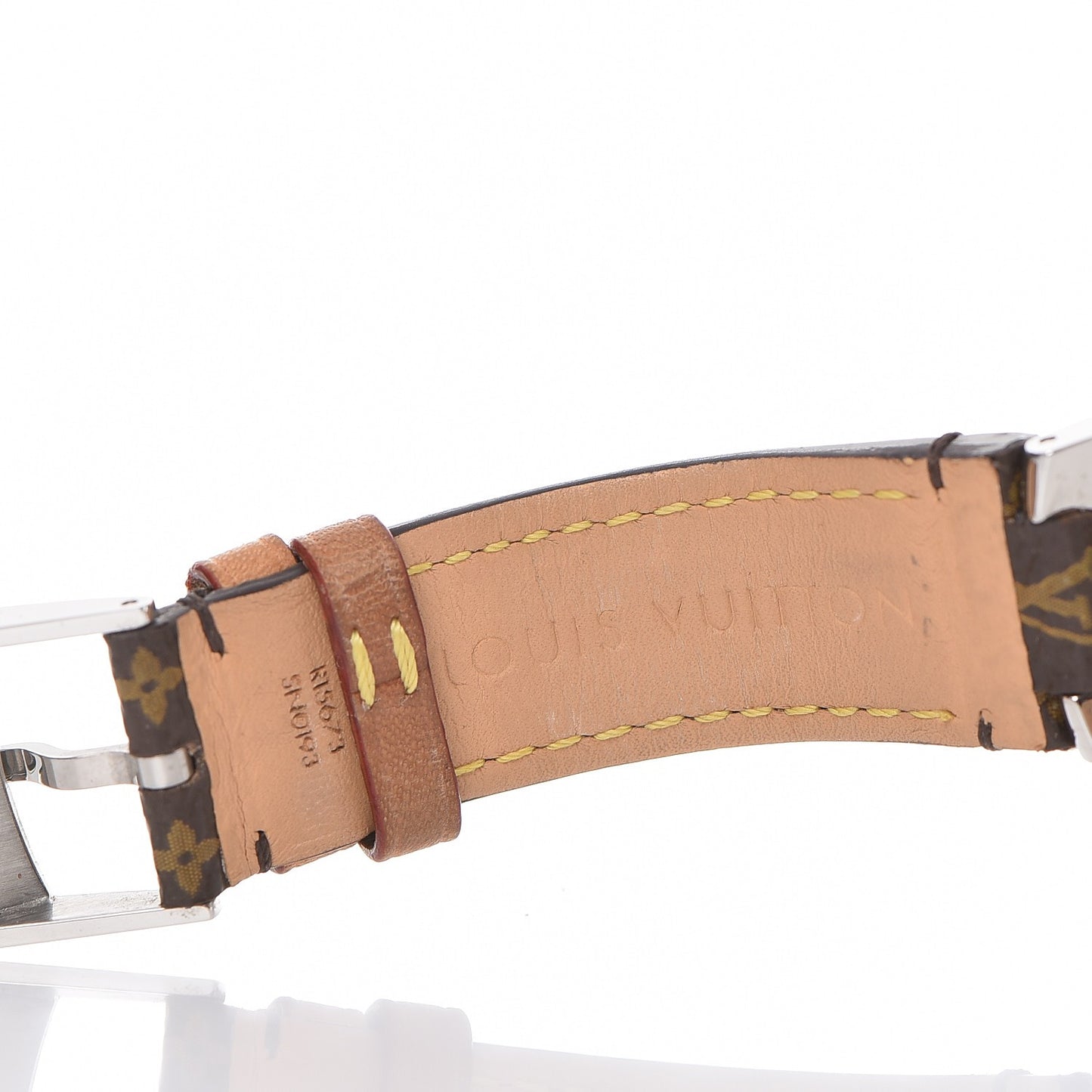Stainless Steel Monogram 34mm Tambour Quartz Watch Brown