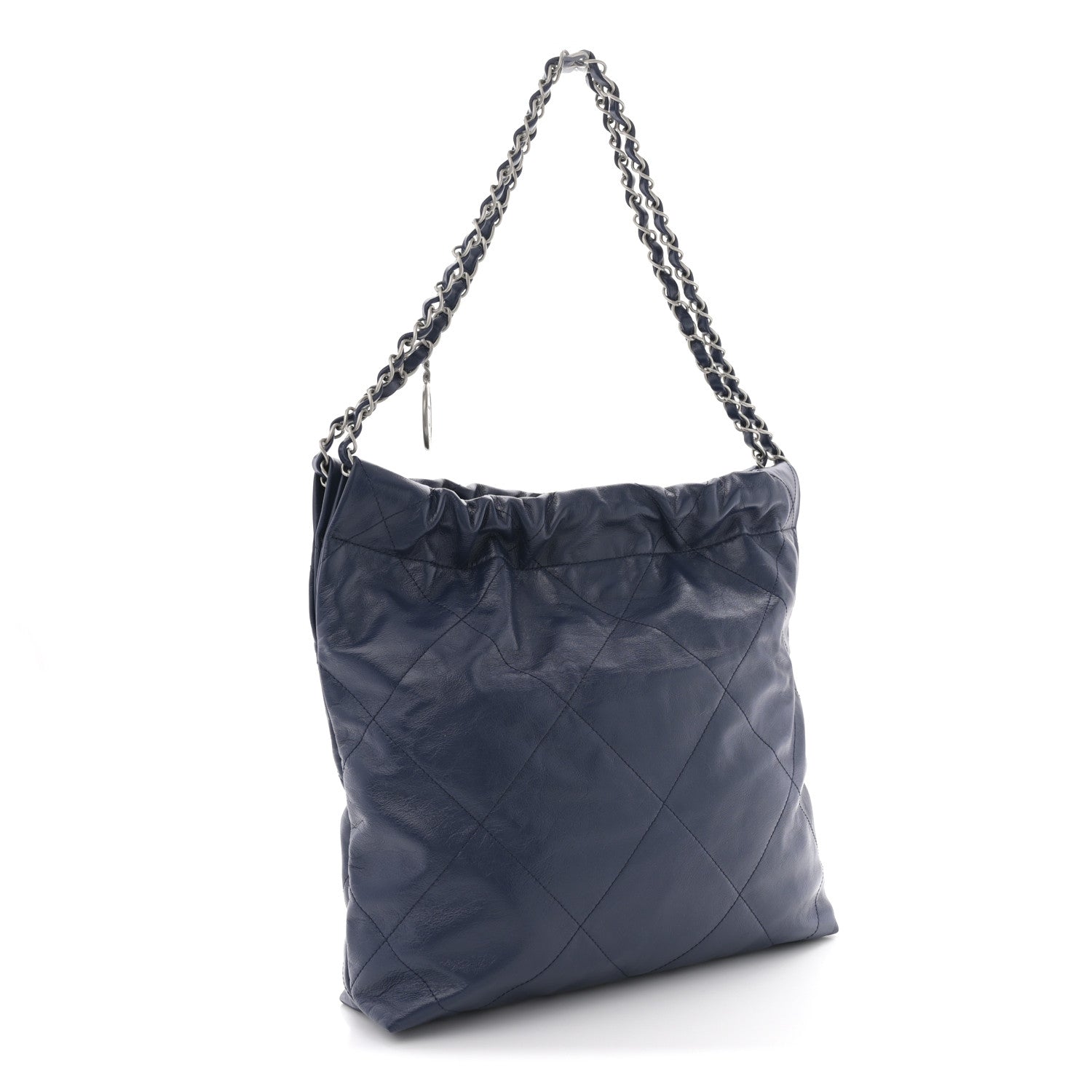 Chanel Shiny Calfskin Quilted Small Chanel 22 Navy 4 of 11