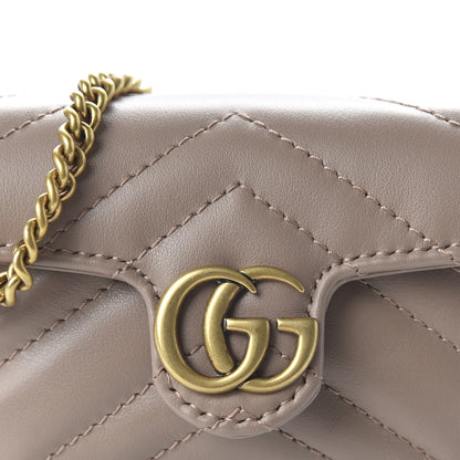 Gucci Calfskin Matelasse Heart GG Marmont 2.0 Coin Purse On A Chain Porcelain Rose 9 of 10