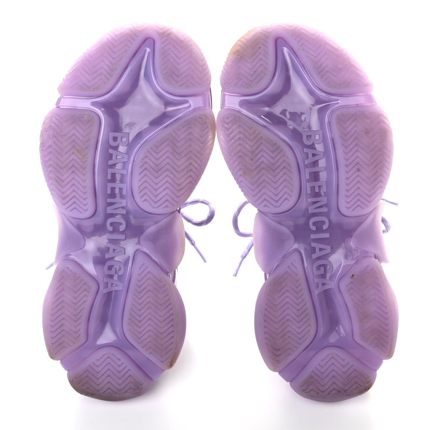 Fabric Mesh Clear Sole Womens Triple S Sneakers 37 Light Lilac White