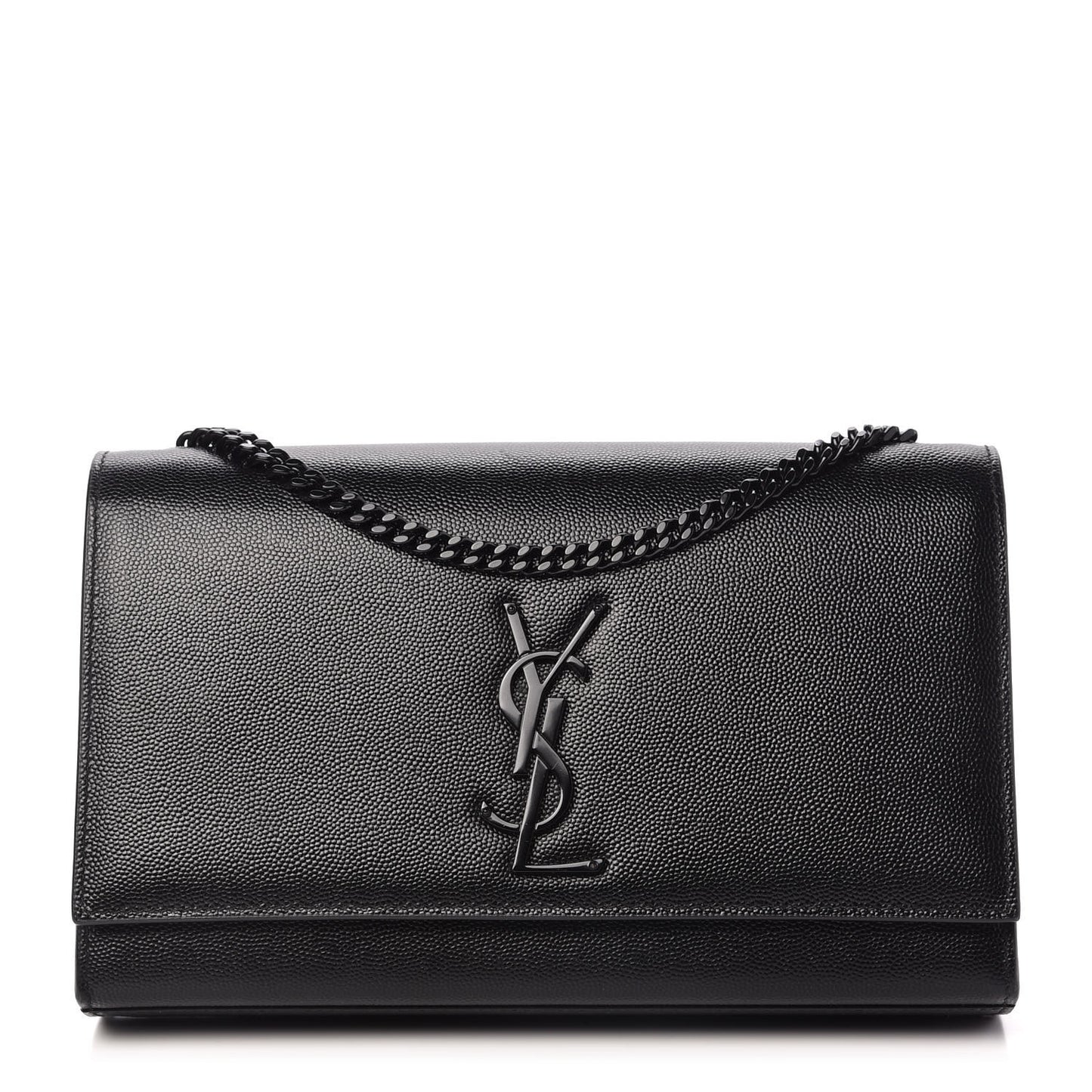 Grain De Poudre Medium Classic Monogram Kate Satchel Black