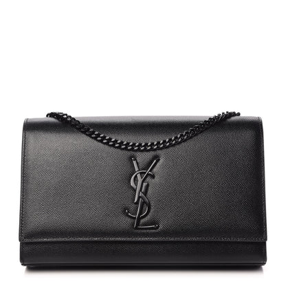 Saint Laurent Grain De Poudre Medium Classic Monogram Kate Satchel Black 1 of 10
