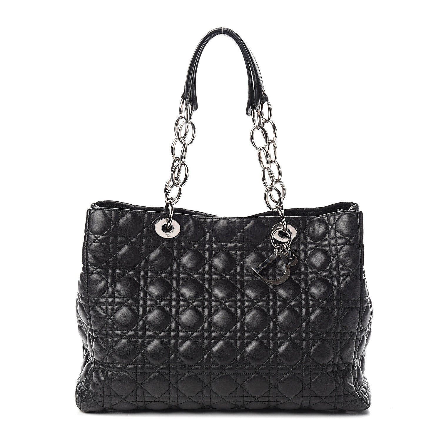 Christian Dior Lambskin Cannage Medium Dior Soft Shopping Tote Black 1 of 12