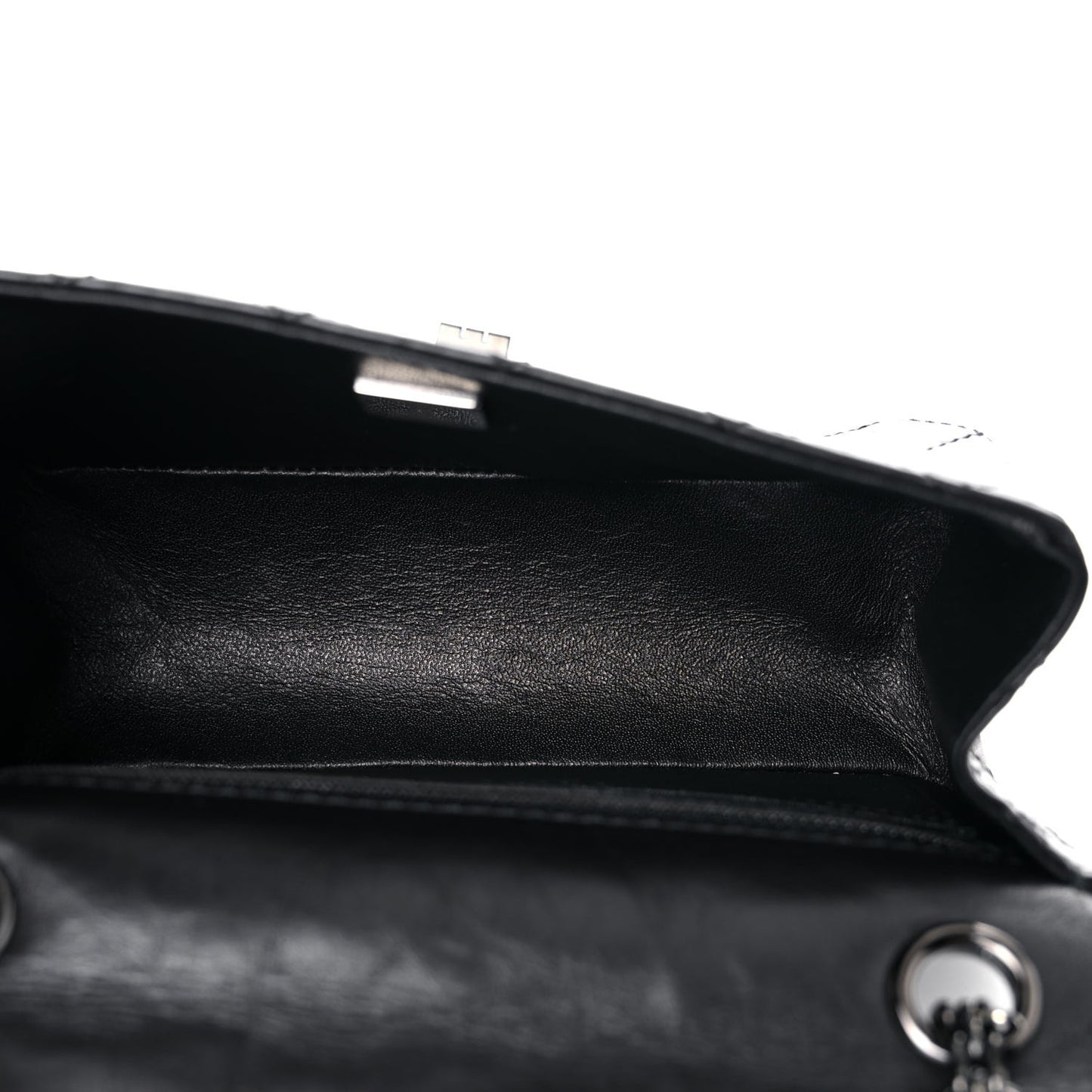Aged Calfskin Quilted 2.55 Reissue Mini Flap So Black