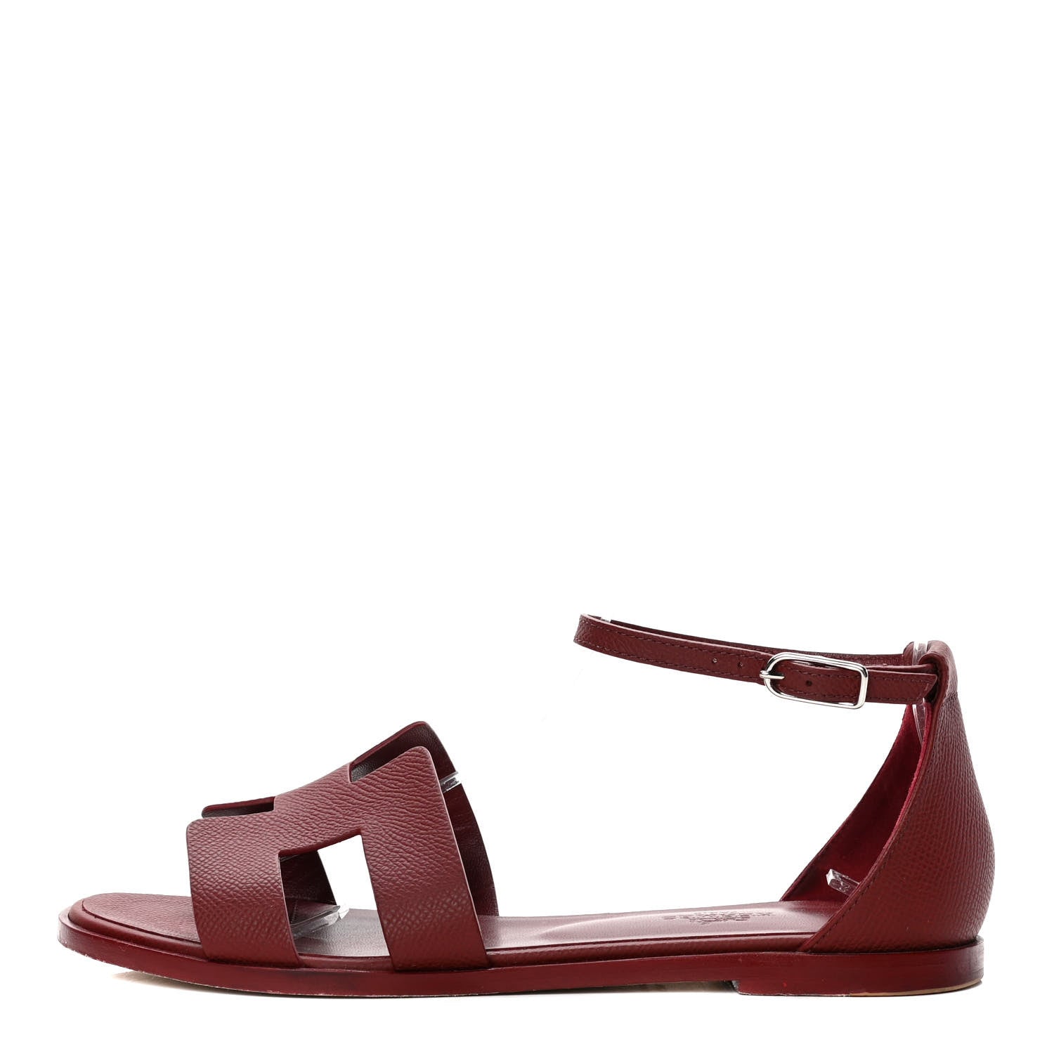 Hermes Epsom Santorini Sandals 36.5 Rouge H 1 of 17