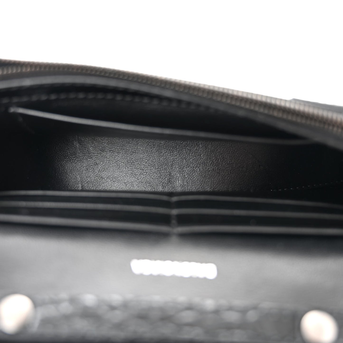 Shiny Calfskin Monochrome Crocodile Embossed Hourglass Chain Bag Black