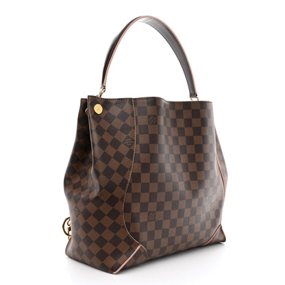 Louis Vuitton Damier Ebene Caissa Hobo Rose Ballerine 3 of 10
