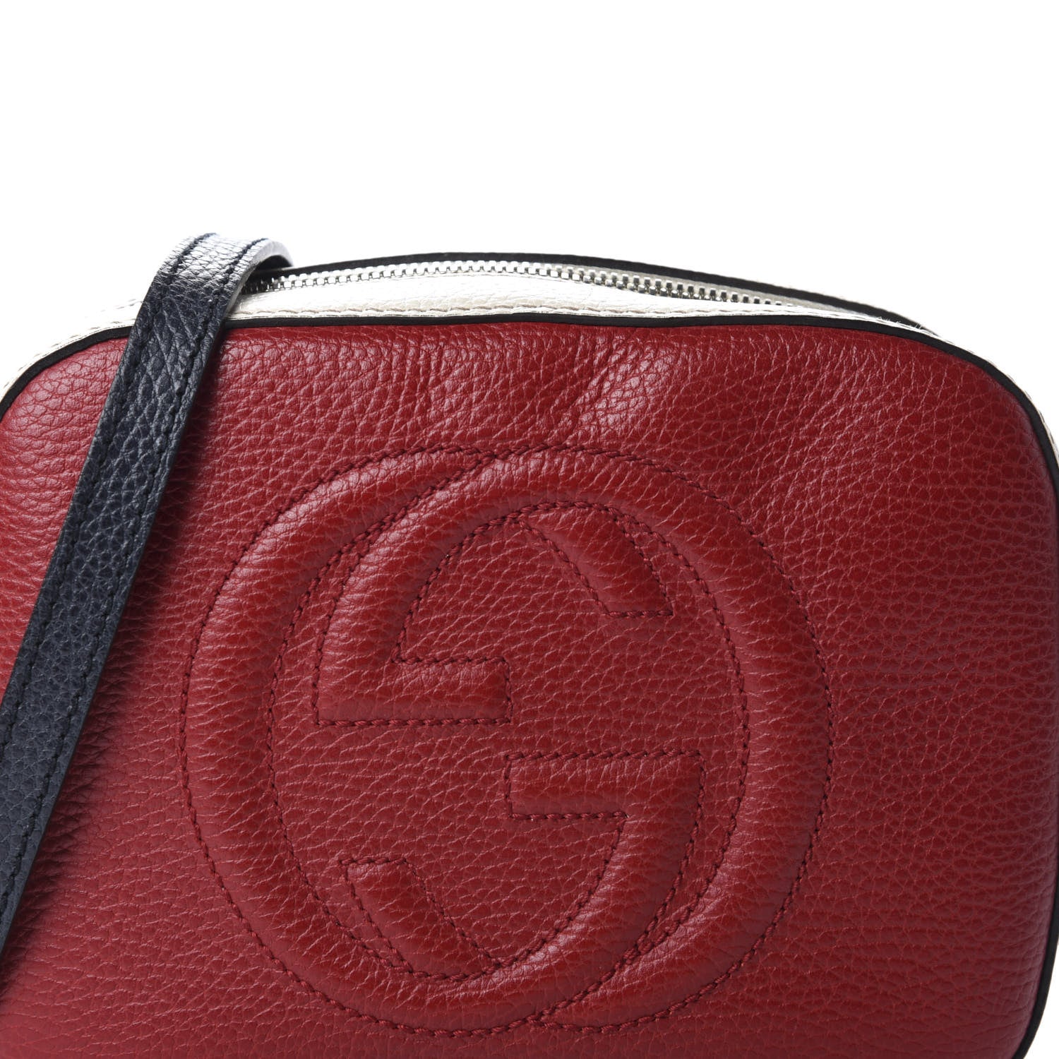 Gucci Dollar Calfskin Small Soho Disco Bag Hibiscus Red Mystic White Blue 10 of 10